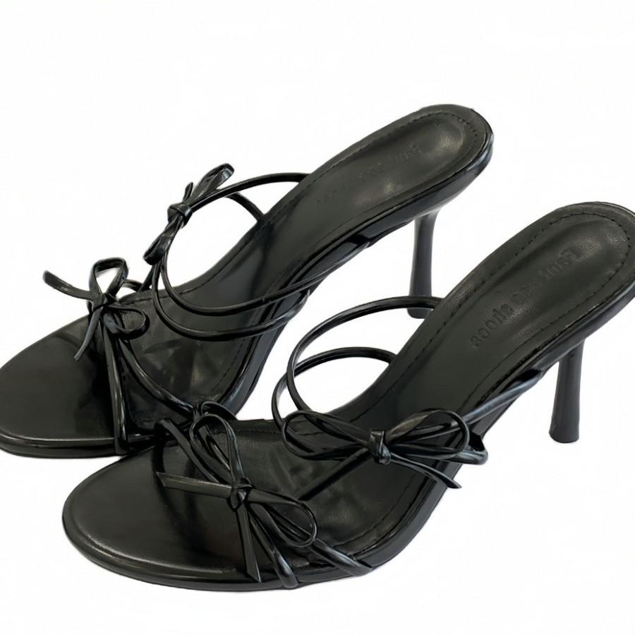 2025 New Sandals Women's Square Head Open-toed High Heels French Versatile Stiletto Outer Wear with Skirt One-word Belt Women's Shoes