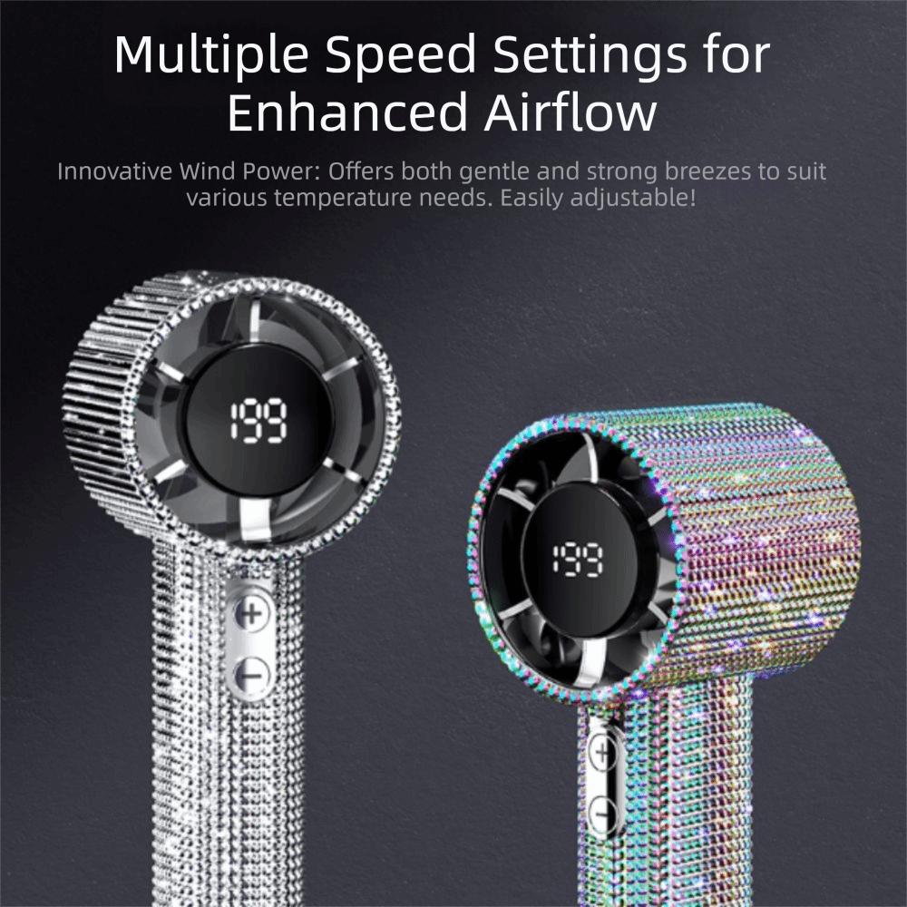 LED Powered Handheld Personal Fan Cute Design USB Rechargeable Mini Fan Summer Use