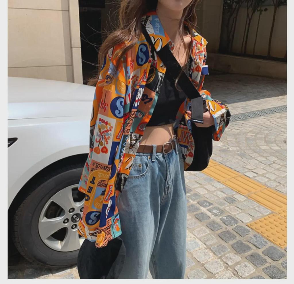 Солнцезащитная куртка-рубашка с цветочным принтом в стиле ретро 2022 года — модная тонкая женская куртка в стиле Гонконга на весну/лето