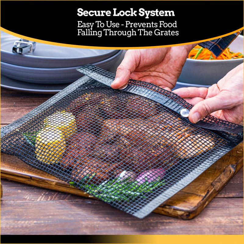 Сетчатый мешок для гриля для барбекю, многоразовая сетка с антипригарным покрытием, мешки для выпечки в печи для барбекю, антипригарные аксессуары для барбекю, кухонный инструмент для пикника, лагеря