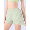 Женские короткие шорты для бега и йоги с высокой талией, облегающие, быстросохнущие, 2-в-1