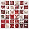 Christmas 4 Piece Throw Pillow Set Red Throw Pillow Sofa Cushion Linen Printed Cushion Bedside Cushion