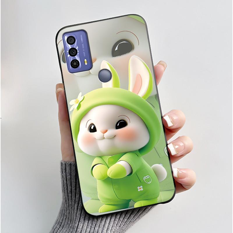 New Design Case For TCL 20B (6159K) Fashionable Black Love Pattern Shockproof Protective Cover Soft Silicone Black Case