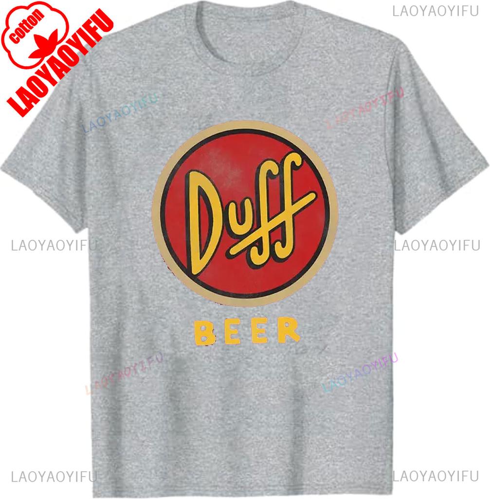 Унисекс футболка Duff Beer Подарок для фаната Бар Мо Выпивка Гомер Симпсон Даффмен Одежда Смешная футболка по ТВ-шоу Винтажный мультяшный мерч хлопок