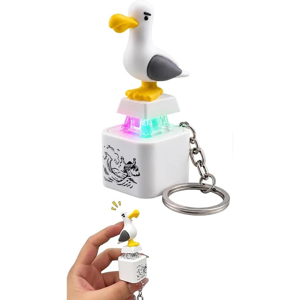 Игрушка для снятия стресса Чайка/Лягушка Квакающая Фиджет-игрушка Брелок Брелок-лягушка со звуком и светодиодной подсветкой Забавная лягушка Клавиатурный кликер для снятия стресса