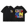 Гарри Стайлс Love On Tour Мужская Летняя Футболка с Коротким Рукавом 100% Хлопок Y2K Хип-Хоп Уличный Повседневный Модный Топ Футболки
