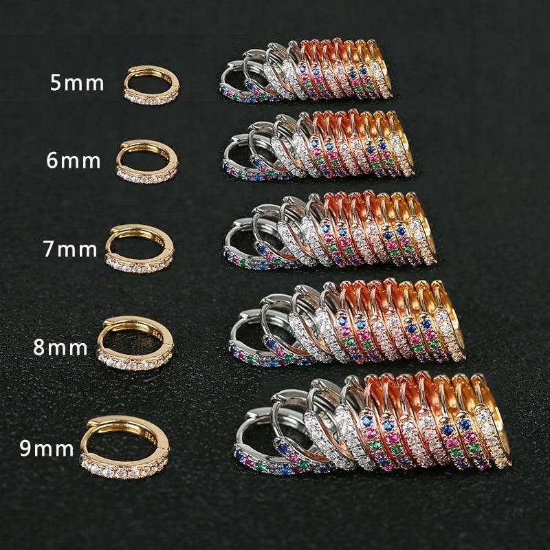 2 шт., серьги-кольца Rainbow Little Huggies для девочек, крошечные кольца, маленькая спираль для пирсинга хряща, раковины, мочки уха, козелка, круг, мужские обручи