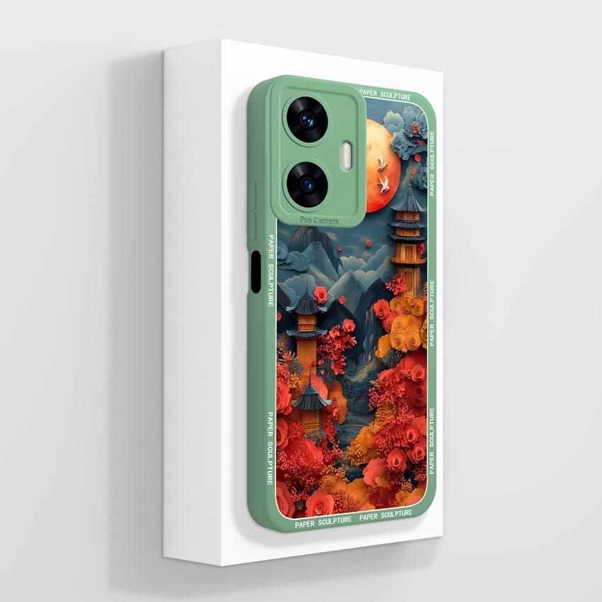 Красивые чехлы для телефона в форме сердца любви для Realme C55 C35 C25 C20 C15 C11 C21Y C25Y Мягкий жидкий силиконовый бампер Противоударный защитный чехол для Realme Casing