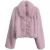 Europe, America, autumn and winter imitation fox hair warm fur coat women's short small lapel toka hair artificial fur