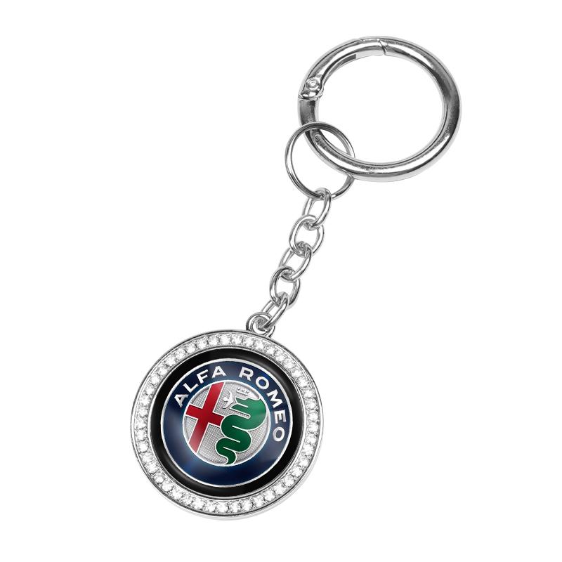 2026 Hot Alfa Romeo Metal Car Logo Key Chain Boutique Keychain Keyring Pendant Car Interior For Alfa Romeo 4C 159 166 Spider Giu