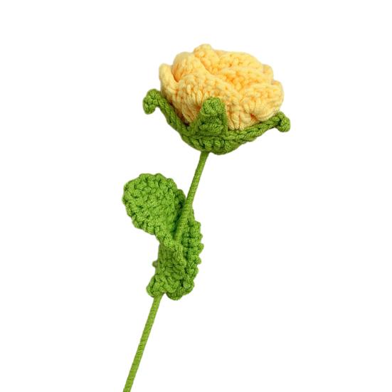 Плетеная роза, связанная крючком вручную, красивая, долговечная пряжа, связанная крючком, роза