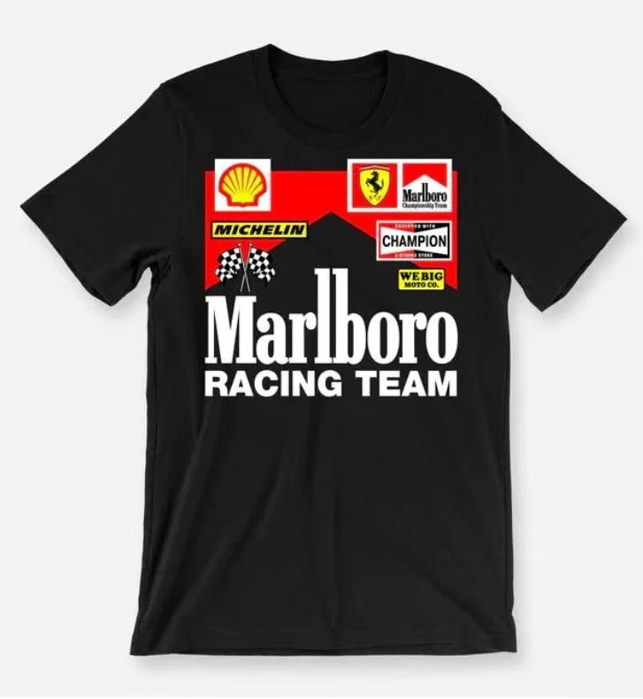 Унисекс футболка Marlboro Formula Racing Винтажный стиль Графическая футболка Унисекс