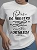 God'S Protection and Power" Inspirational Quote T-Shirt for Women - Casual Summer Short Sleeve Crew Neck Tee with Spanish Scripture Design,