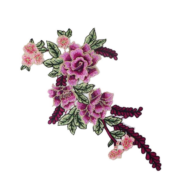 Мода Популярный Полиэстер 1PC Высокое Качество Вышивка Моды Шитье Нашивки DIY Аппликация Нашивки Одежды Аксессуары Цветок