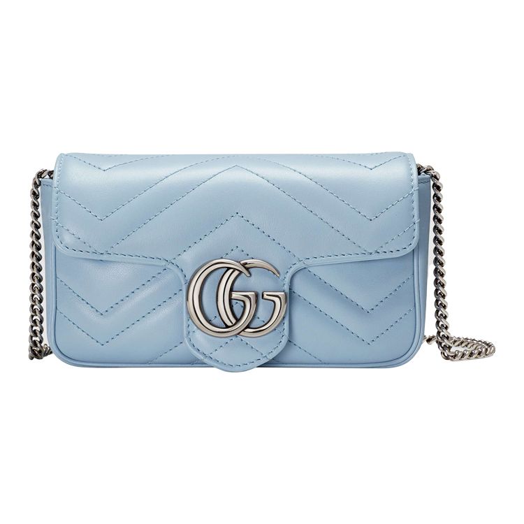 Gucci GG Marmont Super Mini Bag Pastel Blue Women Shoulder_bags 476433-DTDCP-4928