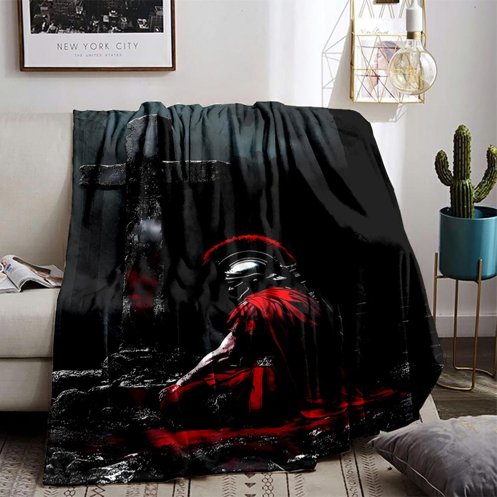 Roman Soldier Kneeling Before Cross Flannel blanket for bedroom, living room, sofa, and nap