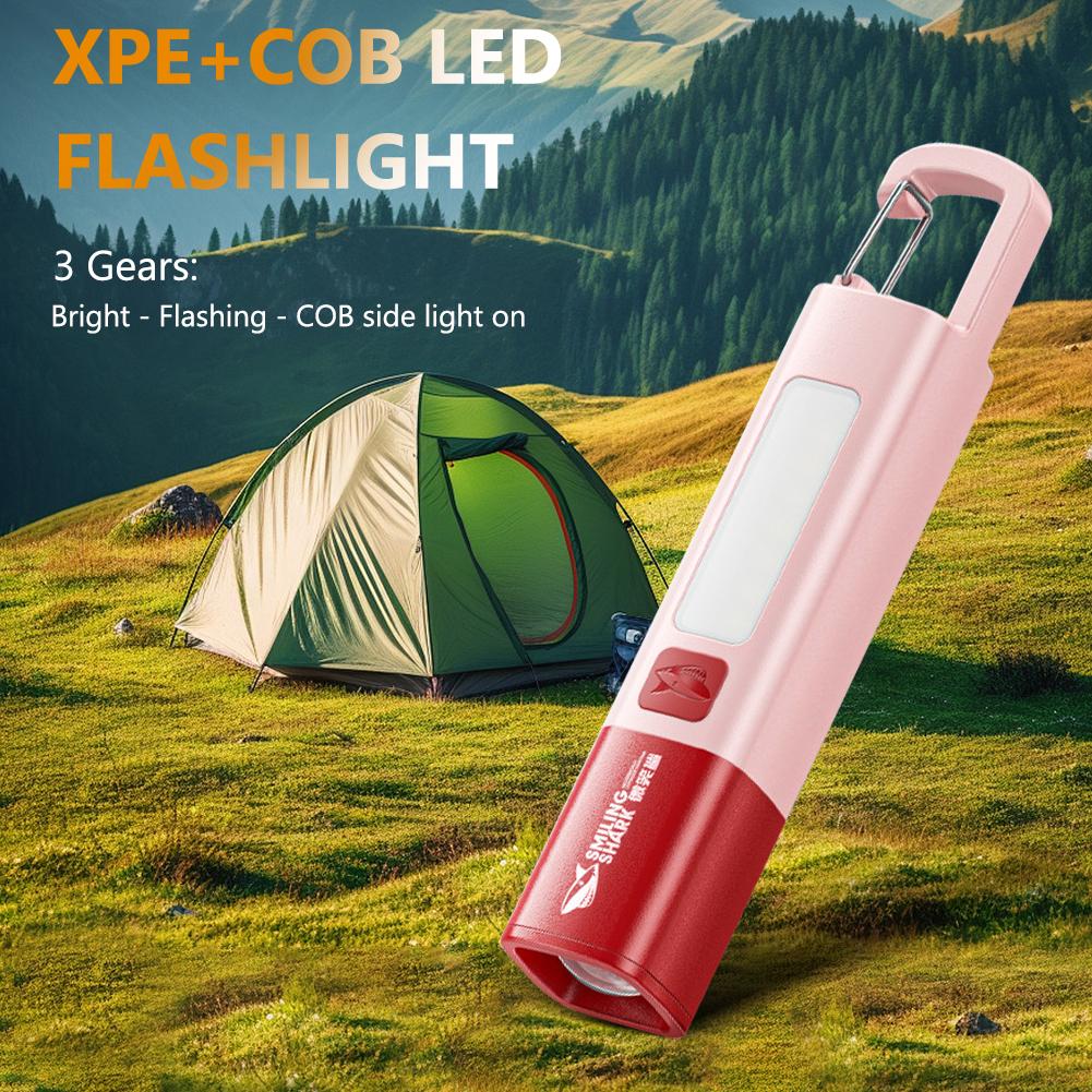 LED Camping Flashlight 3 Modes Compact Camping Torch Multifunction Flashlight Portable Handheld Light for Outdoor Camping Hiking