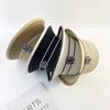 Stylish Straw Paper Beach Sun Hat In Khaki Beige Black And White Colors