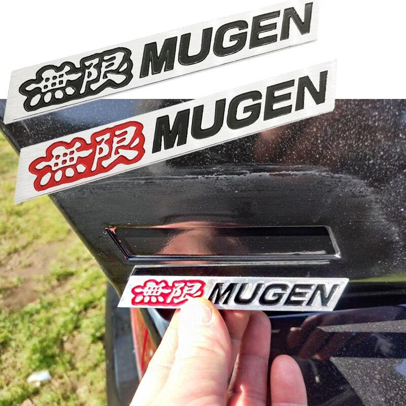 1Pcs 3D Aluminum Mugen Emblem Chrome Logo Rear Badge Car Trunk Sticker Car Styling Fit For Civic Accord CRV