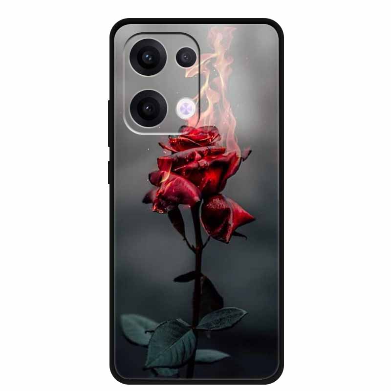 Чехол для Oppo Reno13 5G Мягкий ТПУ Милый Мультяшный Силиконовый Задний Чехол для Телефона Oppo Reno 13 Pro Чехлы Reno13Pro 13Pro 5G Черный Корпус