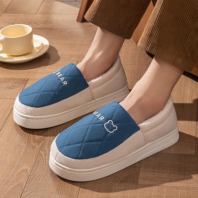 Осенние и зимние теплые хлопковые тапочки сумка с домашним ворсом утолщенные тапочки для пары уличная одежда обувь Mao Mao