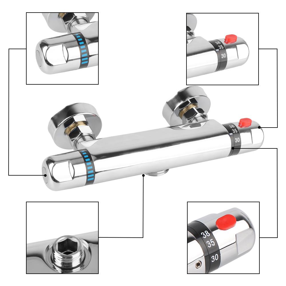 Инструмент для ванной комнаты Смесительный клапан для ванной Термостатический смеситель для душа Смеситель для горячей и холодной воды Термостатический кран Смеситель для ванны