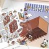 1 лист 3D Пейзаж Хижина Сумка Наклейки Наклейка для питомца Милый мультфильм Карманный DIY Сцена Ландшафтный Декор Наклейка