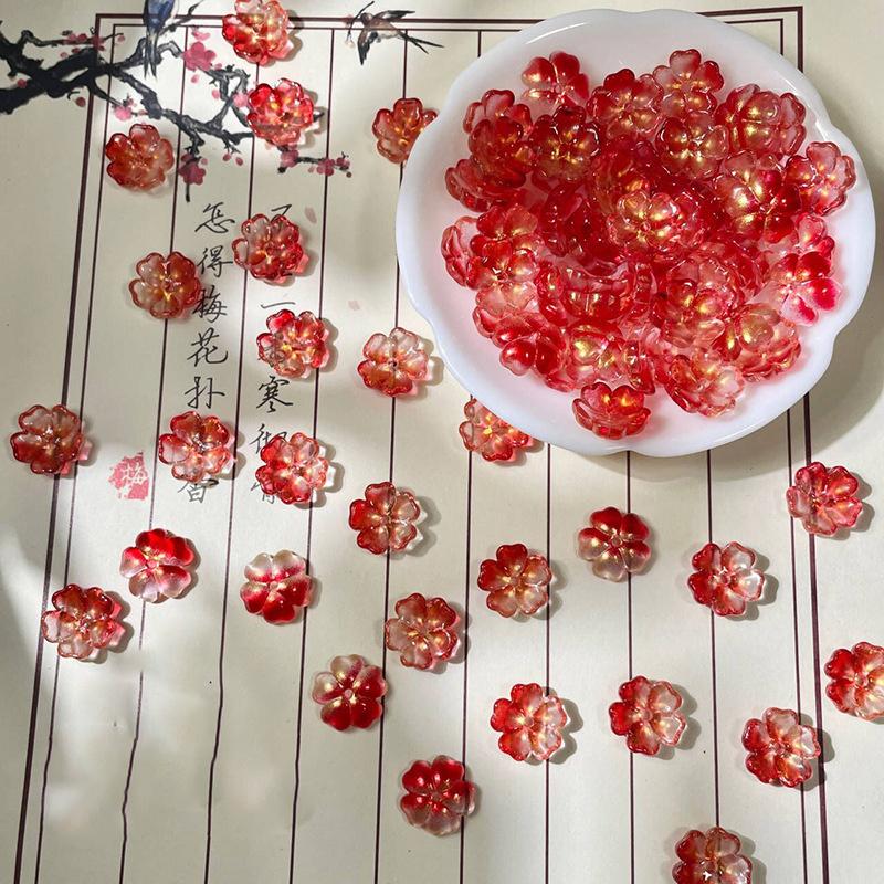 14 мм стеклянные бусины в виде цветов, браслет ручной работы, ожерелье, серьги, ювелирный материал, инструменты для самостоятельного изготовления, аксессуары для изготовления ювелирных изделий