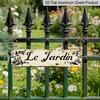 2D Flat, 2D Flat - [Home Rest] Rusty "Le Jardin" Alumium Decorative Sign - 3.94 X 15.74inch | Vintage Farmhouse Decor with Floral Pattern | Durable