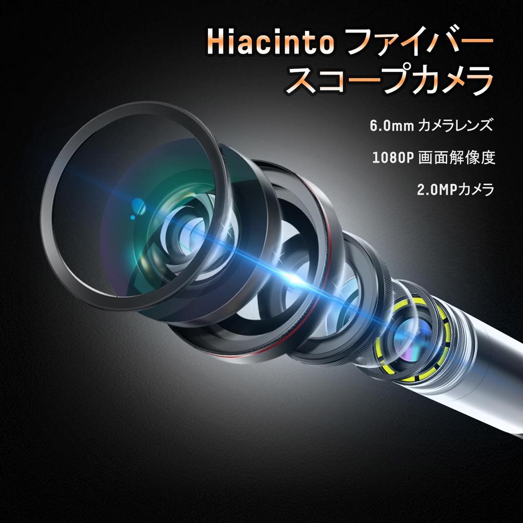 Hiacinto Motorized Rotating Fiberscope with Movable Tip Digital Endoscope Scope Camera Diameter Industrial Endoscope with IPS Screen IP67 Waterproof