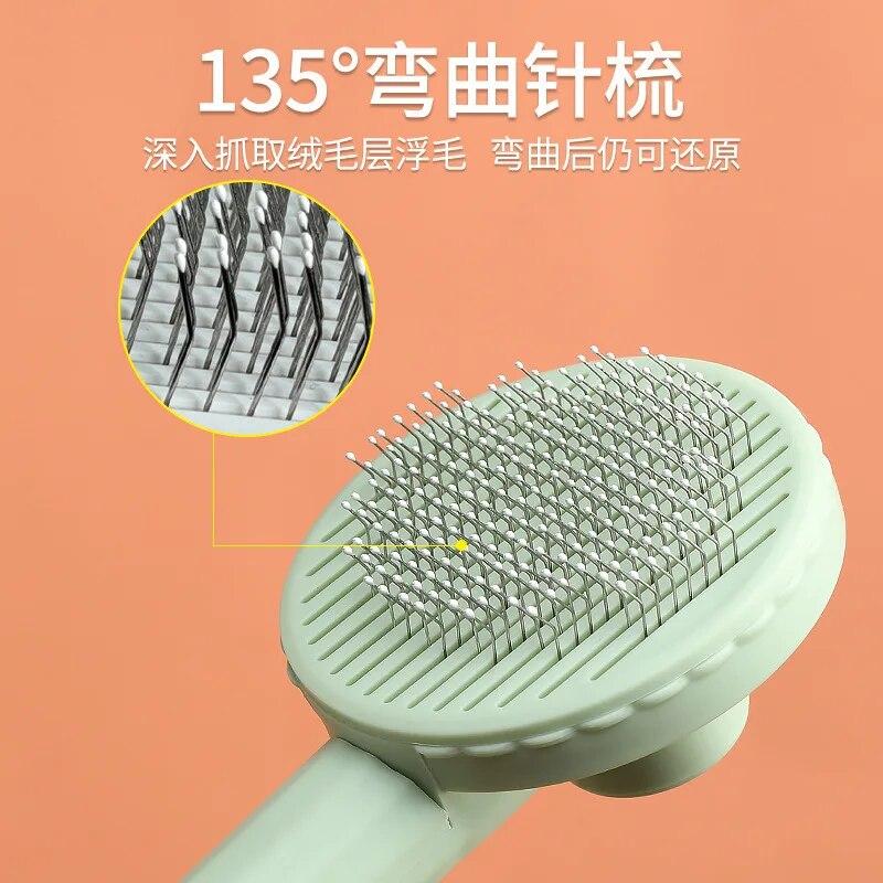 Pet Hair Removal Comb Floating Hair Dematting Grooming Self Cleaning Massage Brush Pet Comb Beauty Slicker Dog Cat Accessories