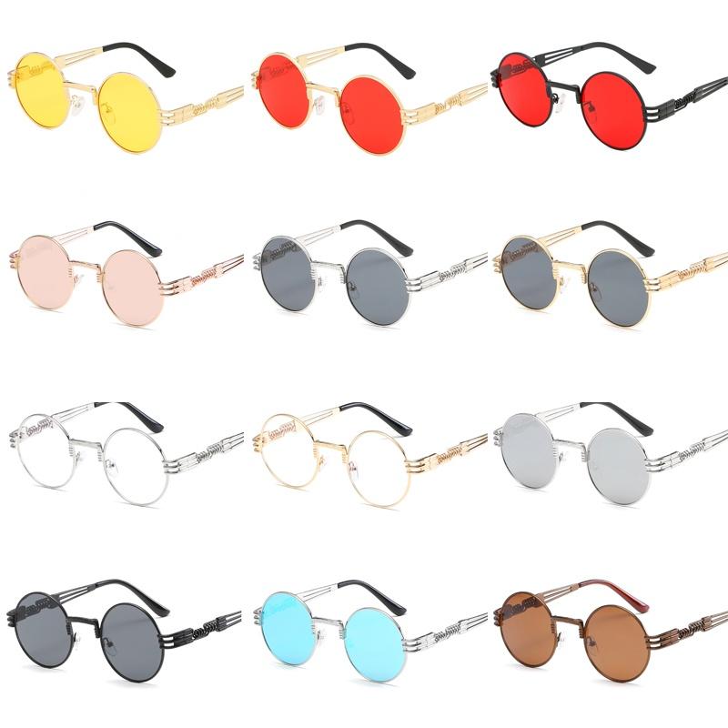 Унисекс Ретро Круглые Солнцезащитные Очки с Легкой Металлической Оправой для Защиты от УФ-лучей**