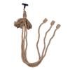 Hemp Rope Vintage Pendant Light Cord Hemp Light Cord 1.5m with 3 Bulb Base for House Decoration 85‑265V