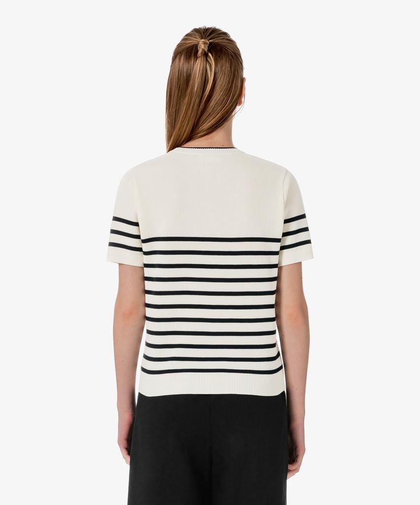 LACOSTE Women'S Striped Short Sleeve Sweater Af415E-56G 70V