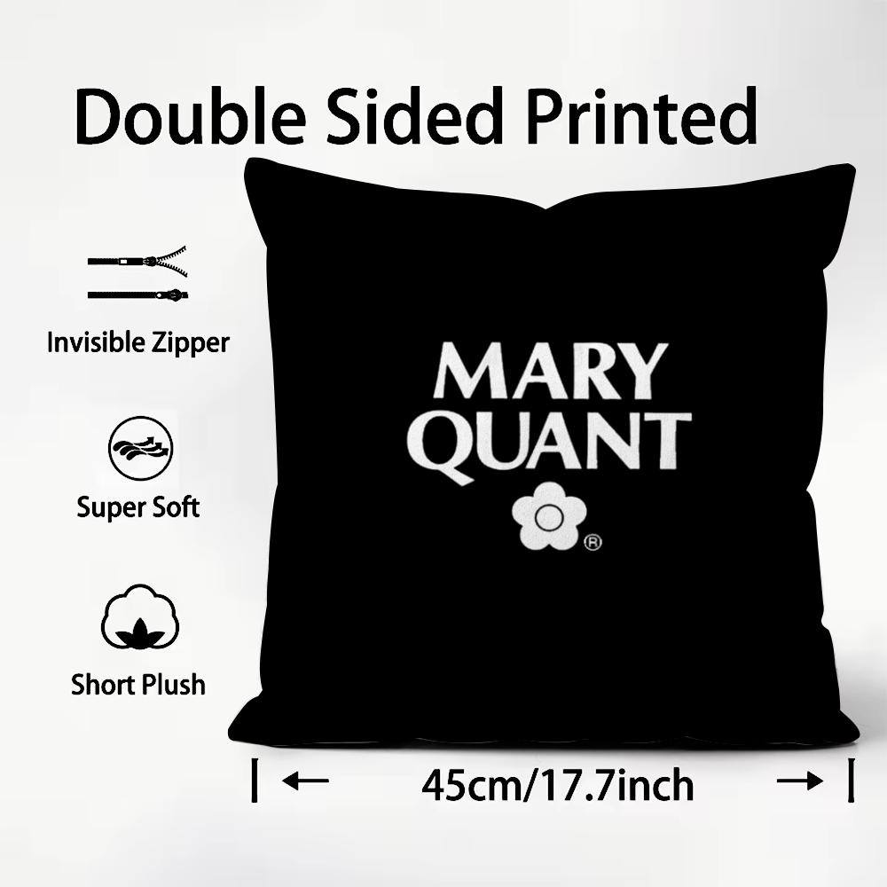 Fashion Brand MMary QQuant Cushion Cover Plush Fabric Soft DoubleSided Printed Sofa Warm Winter Home Child Gift Pillow Case