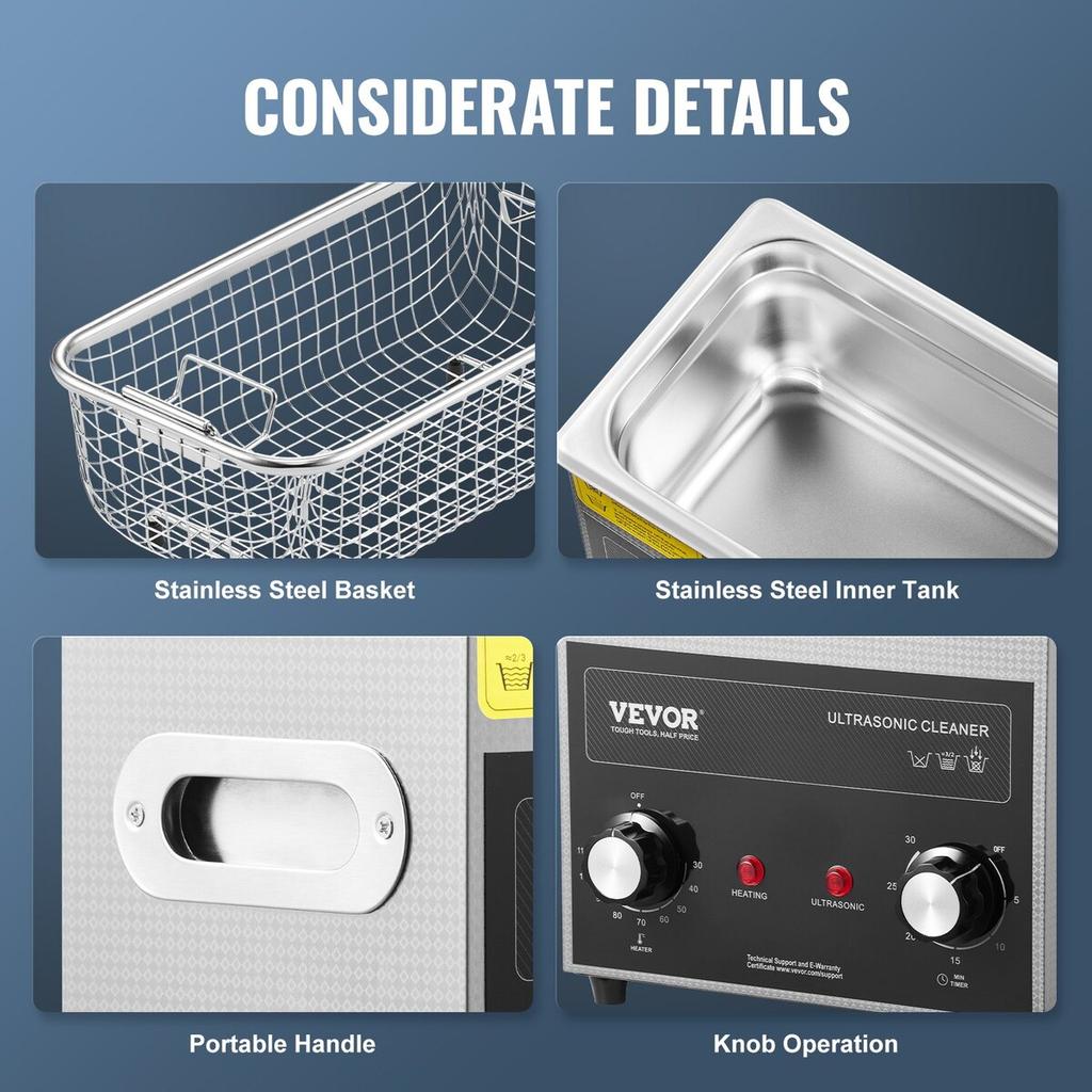 3L Ultrasonic Cleaner with Heater Timer & Basket Digital Sonic Machine