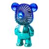 Graffiti Bear Electric Fan USB Rechargeable Desktop Fan Electroplating Gradient 3-speed for Camping Outdoor Travel