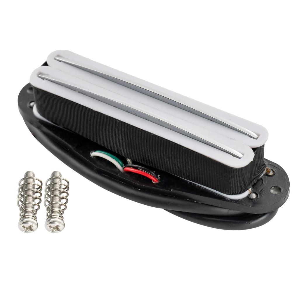 Musiclily Basic HOT RAILS Звукосниматель Humbucker для гитары ST Strat Электрический Белый корпус с хромированными планками Одноразмерный для гитары,