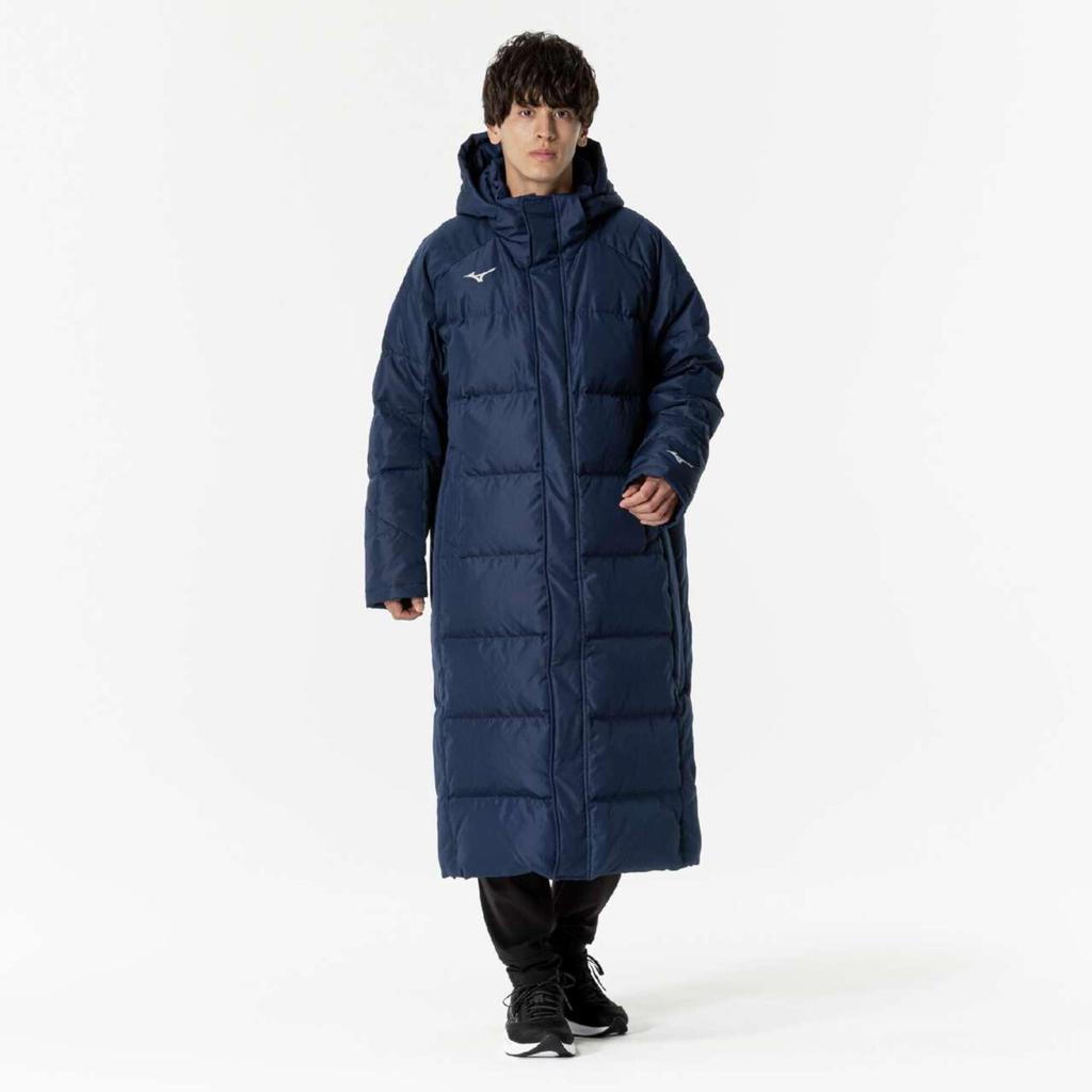 Training Wear Down Long Coat Water Repellent 32MEB550 Pageant Blue [Mizuno]