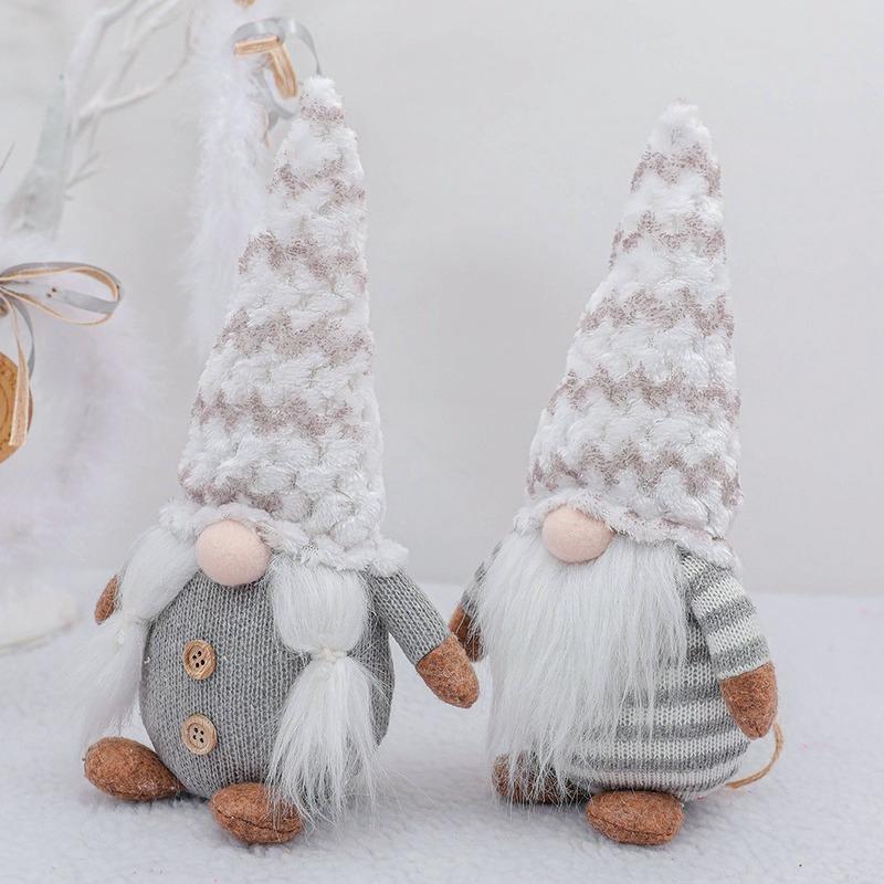 Nordic Plush Knitted Christmas Decoration Faceless Doll New Year Forest Elderly Ornaments