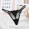 Sexy Thin Strap Transparent Embroidered Women's Panties Hot Low Waist Seamless Temptation Thong Ultra-thin T Pants Wish