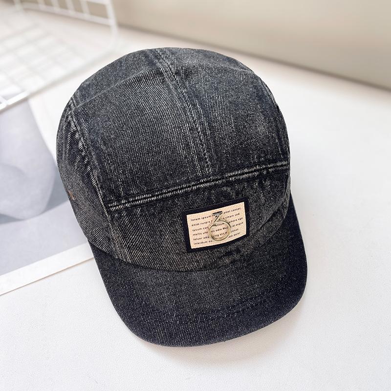 Винтажная бейсболка из выстиранного денима для детей, универсальная, с коротким козырьком, хип-хоп шляпа, нишевый дизайн, солнцезащитная кепка для мужчин