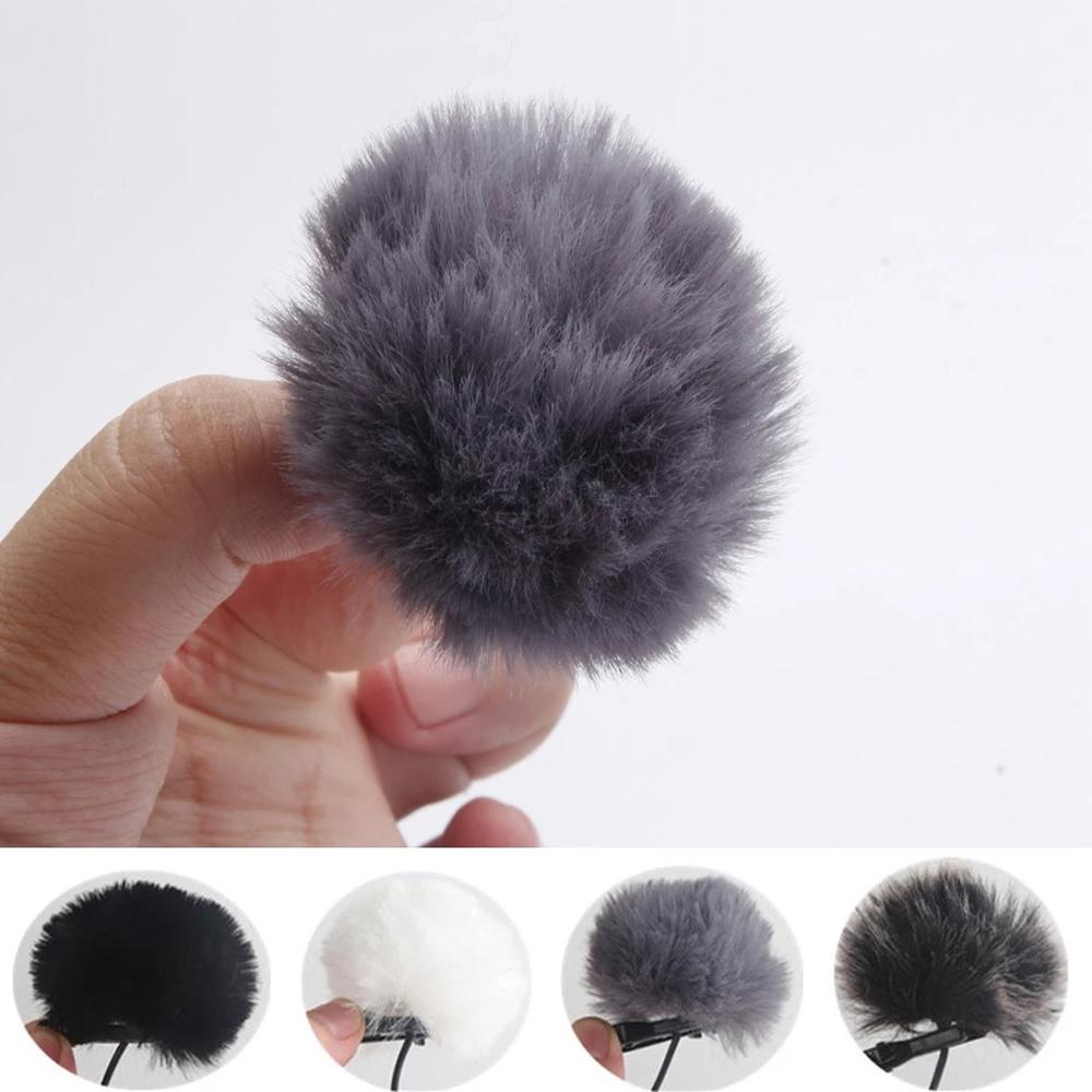Comfortable Outdoor Black Soft Furry Wind Muff Lavalier Lapel Mic Windscreen Microphone Windshield
