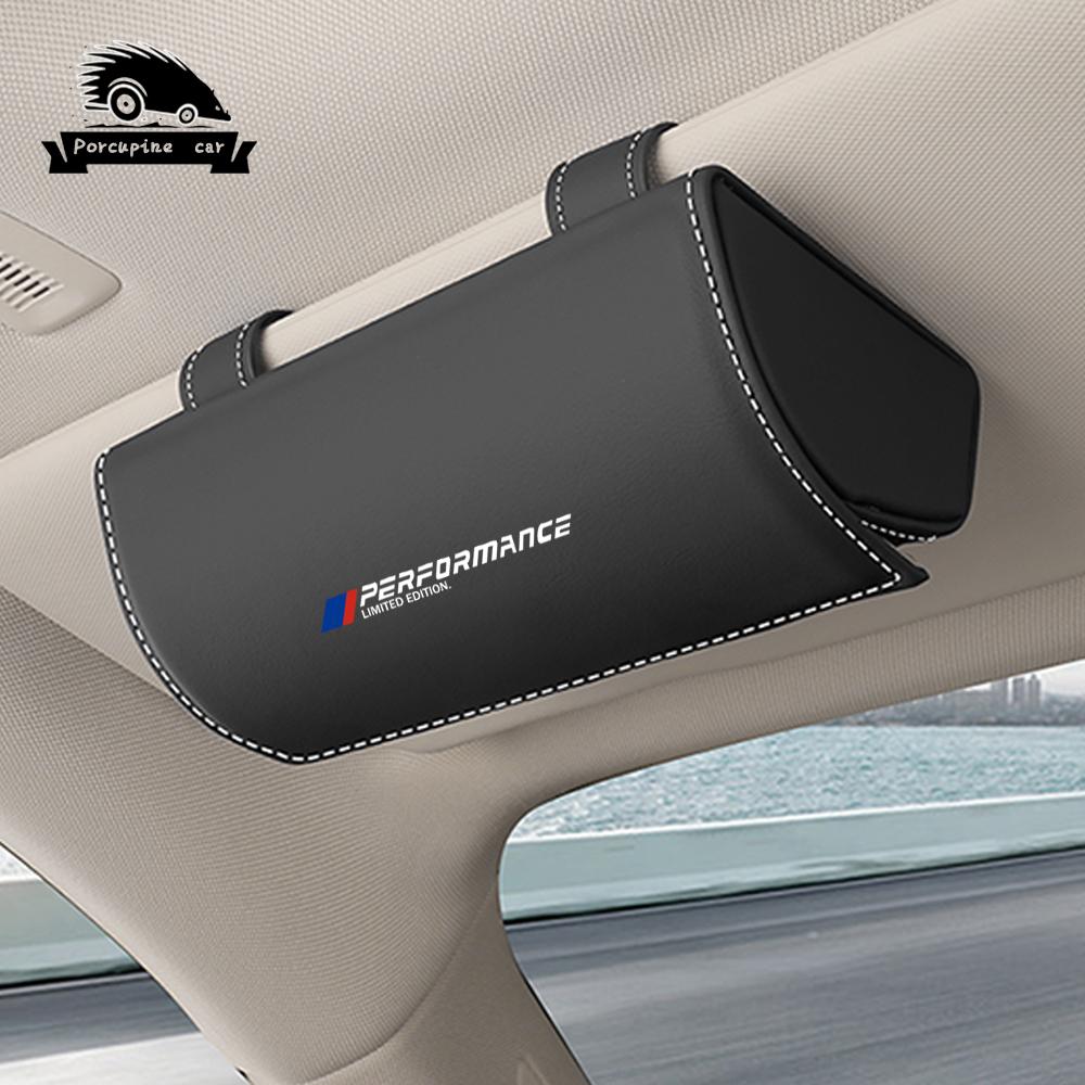 pgncs2 Car sun visor Leather glasses frame clip Glasses Holder for BMW M E46 E90 E60 E36 F90 M3 M5 M6 E87 X1 X3 X4 X5 X6 G30 G32 F30