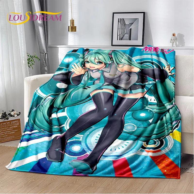 3D Cute M-Mikuu Cartoon Music Characters Blanket,Soft Throw Blanket for Home Bedroom Bed Sofa Picnic Office Cover Gift Kids