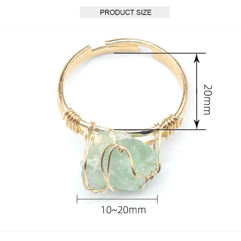Women Ring Natural Stone Crystal Winding Adjustable Ring Charms For Elegant Women Love Romantic Birthday Gift