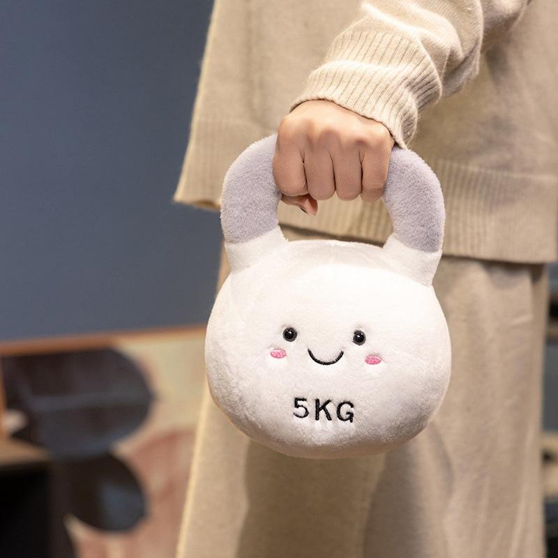 Creative Soft and Cute Dumbbell Kettlebell Plush Toys Children's Fitness Enlightenment Pillow At Home Fun Decoration Dual-purpose Doll