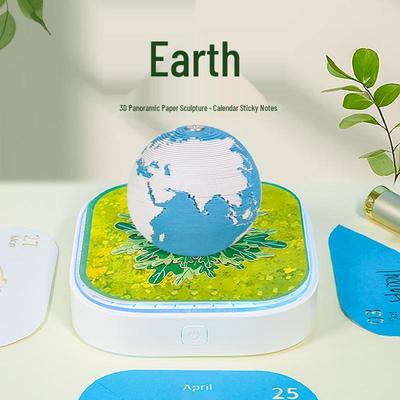 2026 Земля Бумажная Скульптура 3D Стикеры Календарь: Креативное культурное настольное украшение