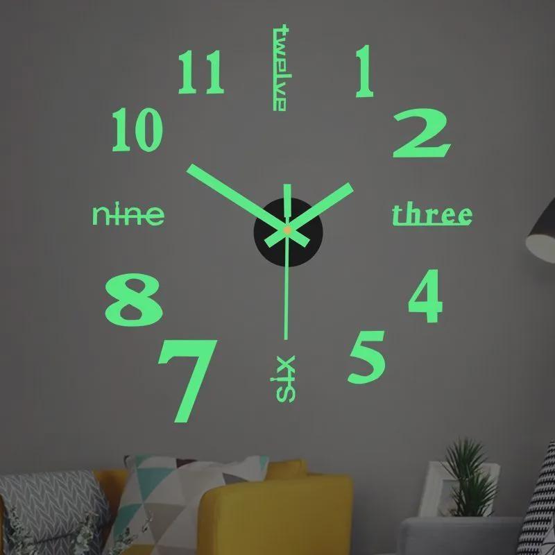 DIY Luminous Wall Clock, Mute, with Installation Accessories, Diameter 40cm