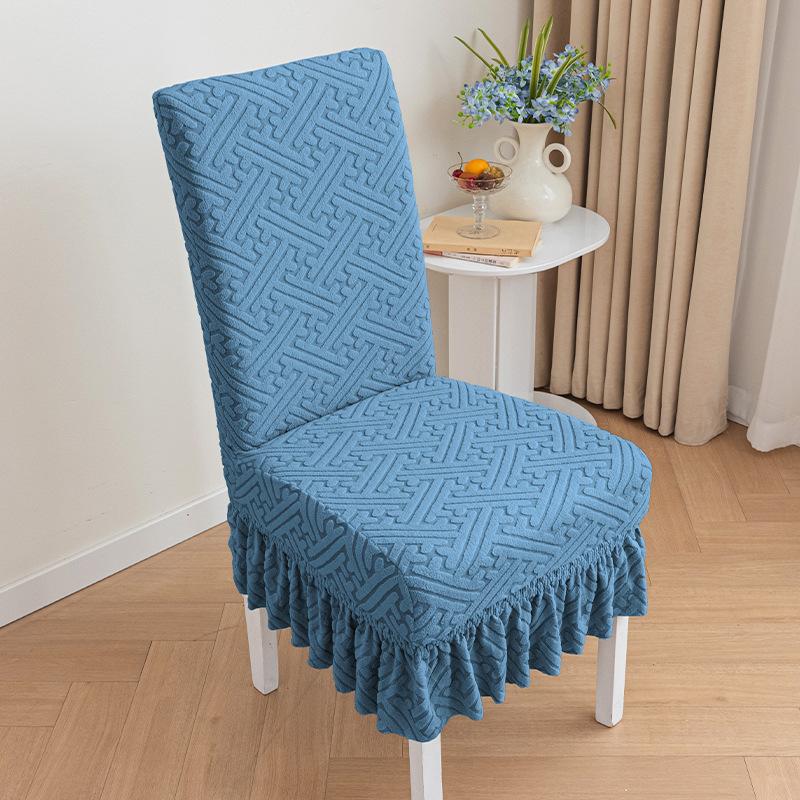 Thickened Chair Set Chair Cover Elastic Full-cover One-piece Table and Chair Cover Jacquard Chair Cover Universal for All Seasons